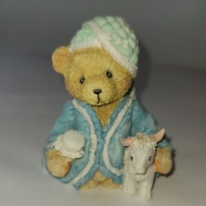 Cherished Teddies Edward Bear Figurine with Blue Robe
